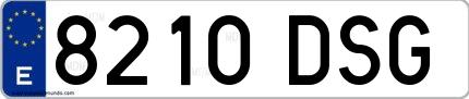 Ejemplo de matrícula española 8210 DSG