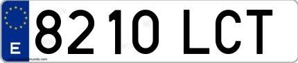 Ejemplo de matrícula española 8210 LCT