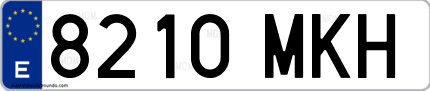 Ejemplo de matrícula de coche ordinaria 8210 MKH