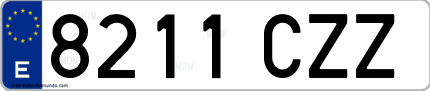 Ejemplo de matrícula de coche ordinaria 8211 CZZ