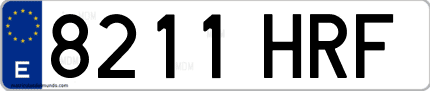 Ejemplo de matrícula de coche ordinaria 8211 HRF