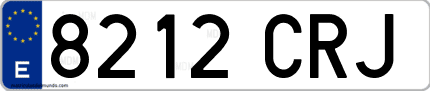 Ejemplo de matrícula de coche ordinaria 8212 CRJ