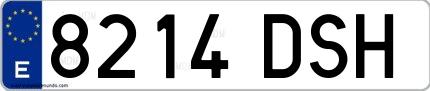 Ejemplo de matrícula española 8214 DSH