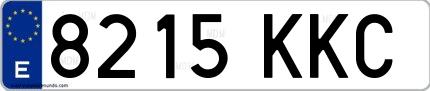 Ejemplo de matrícula española 8215 KKC