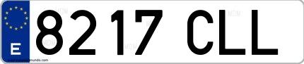Ejemplo de matrícula española 8217 CLL