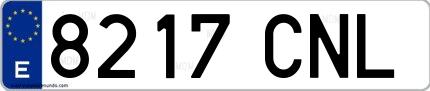 Ejemplo de matrícula española 8217 CNL
