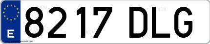 Ejemplo de matrícula española 8217 DLG