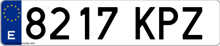 Ejemplo de matrícula de coche ordinaria 8217 KPZ