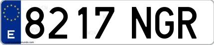 Ejemplo de matrícula española 8217 NGR