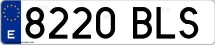 Ejemplo de matrícula española 8220 BLS