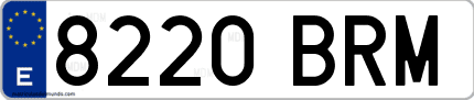 Ejemplo de matrícula de coche ordinaria 8220 BRM