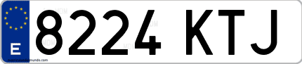 Ejemplo de matrícula de coche ordinaria 8224 KTJ