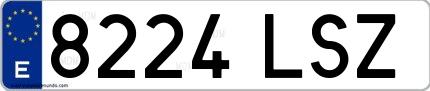 Ejemplo de matrícula española 8224 LSZ
