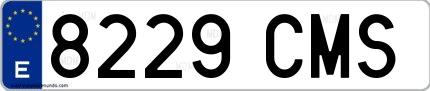 Ejemplo de matrícula española 8229 CMS