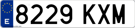 Ejemplo de matrícula de coche ordinaria 8229 KXM