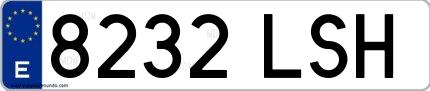 Ejemplo de matrícula española 8232 LSH