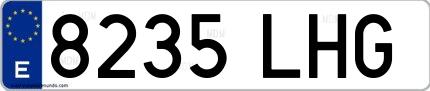Ejemplo de matrícula española 8235 LHG