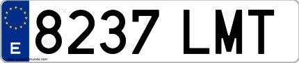 Ejemplo de matrícula española 8237 LMT