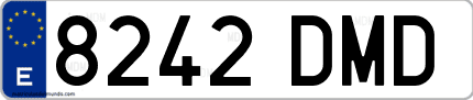 Ejemplo de matrícula de coche ordinaria 8242 DMD