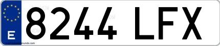 Ejemplo de matrícula española 8244 LFX
