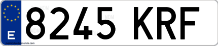 Ejemplo de matrícula de coche ordinaria 8245 KRF