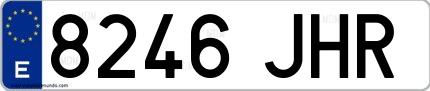 Ejemplo de matrícula española 8246 JHR