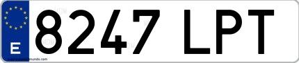 Ejemplo de matrícula española 8247 LPT
