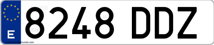 Ejemplo de matrícula de coche ordinaria 8248 DDZ