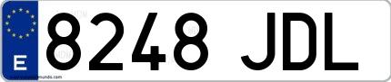 Ejemplo de matrícula española 8248 JDL