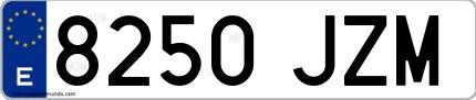 Ejemplo de matrícula española 8250 JZM