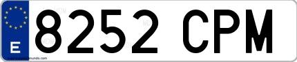 Ejemplo de matrícula española 8252 CPM