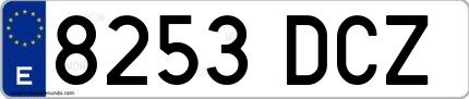 Ejemplo de matrícula española 8253 DCZ