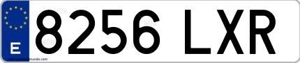 Ejemplo de matrícula española 8256 LXR