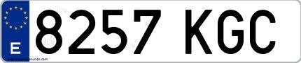 Ejemplo de matrícula española 8257 KGC