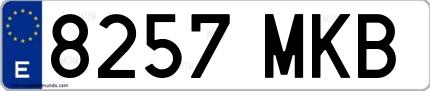 Ejemplo de matrícula española 8257 MKB