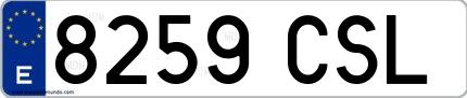 Ejemplo de matrícula española 8259 CSL