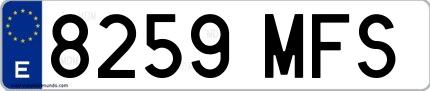 Ejemplo de matrícula española 8259 MFS