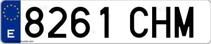 Ejemplo de matrícula española 8261 CHM