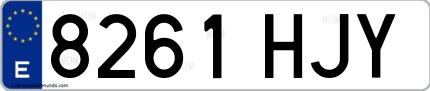 Ejemplo de matrícula española 8261 HJY