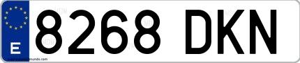 Ejemplo de matrícula española 8268 DKN
