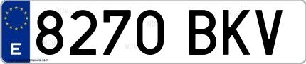Ejemplo de matrícula española 8270 BKV