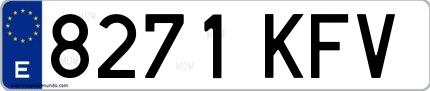 Ejemplo de matrícula española 8271 KFV