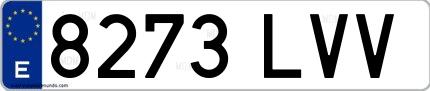 Ejemplo de matrícula española 8273 LVV