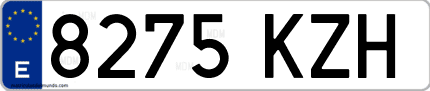 Ejemplo de matrícula de coche ordinaria 8275 KZH