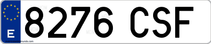 Ejemplo de matrícula de coche ordinaria 8276 CSF