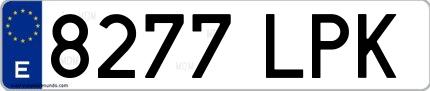 Ejemplo de matrícula española 8277 LPK