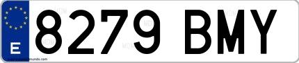 Ejemplo de matrícula española 8279 BMY