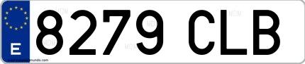 Ejemplo de matrícula española 8279 CLB