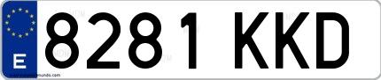 Ejemplo de matrícula española 8281 KKD