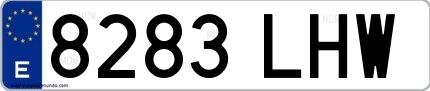 Ejemplo de matrícula española 8283 LHW